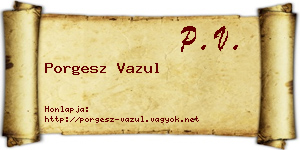 Porgesz Vazul névjegykártya